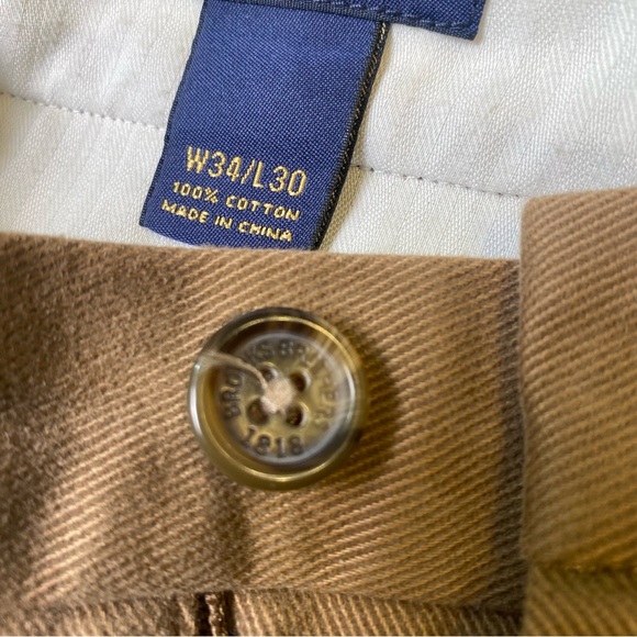 Brooks Brothers 346 Dark Camel Twill Pants W34/L30 - Picture 7 of 7